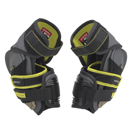 CCM Tack AS-580 Elbow Pads with MAX COVERAGE ASD construction and adjustable forearm strap.