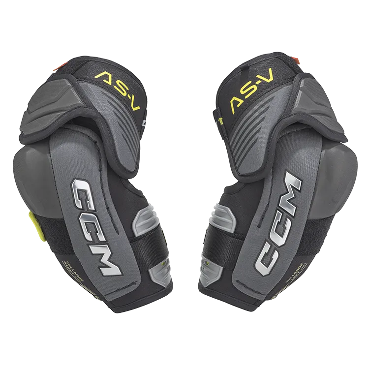 CCM AS-V Elbow Pads with anatomical shield design for optimal protection and mobility.