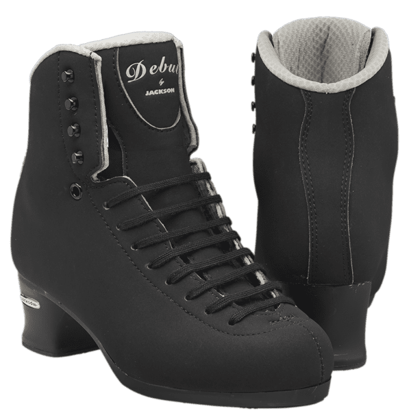 Jackson Debut FS2452 Black figure skating boots with firm support and reinforced heel.