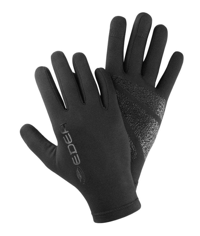 Edea E-Gloves Pro with non-slip design and touch fingertips in black with logo.