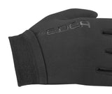 Edea E-Gloves Pro, black with shadow logo, non-slip design, touchscreen tips, warm polyester material.