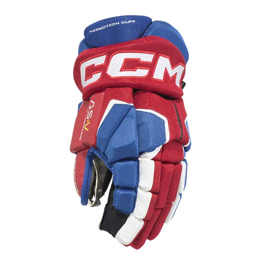 ccm tacks as-v hockey glove 14" / royal/red/white