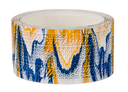 Lizard Skins Grip Tape for hockey, 0.5 mm thick, Dura Soft Polymer, roll with blue and yellow pattern.