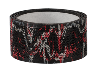 Lizard Skins Grip Tape for hockey sticks, black and red patterned, 39in roll with adhesive back.