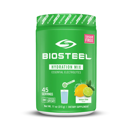 BioSteel Sports Hydration Mix Tub, sugar-free, lemon-lime flavor, 45 servings.