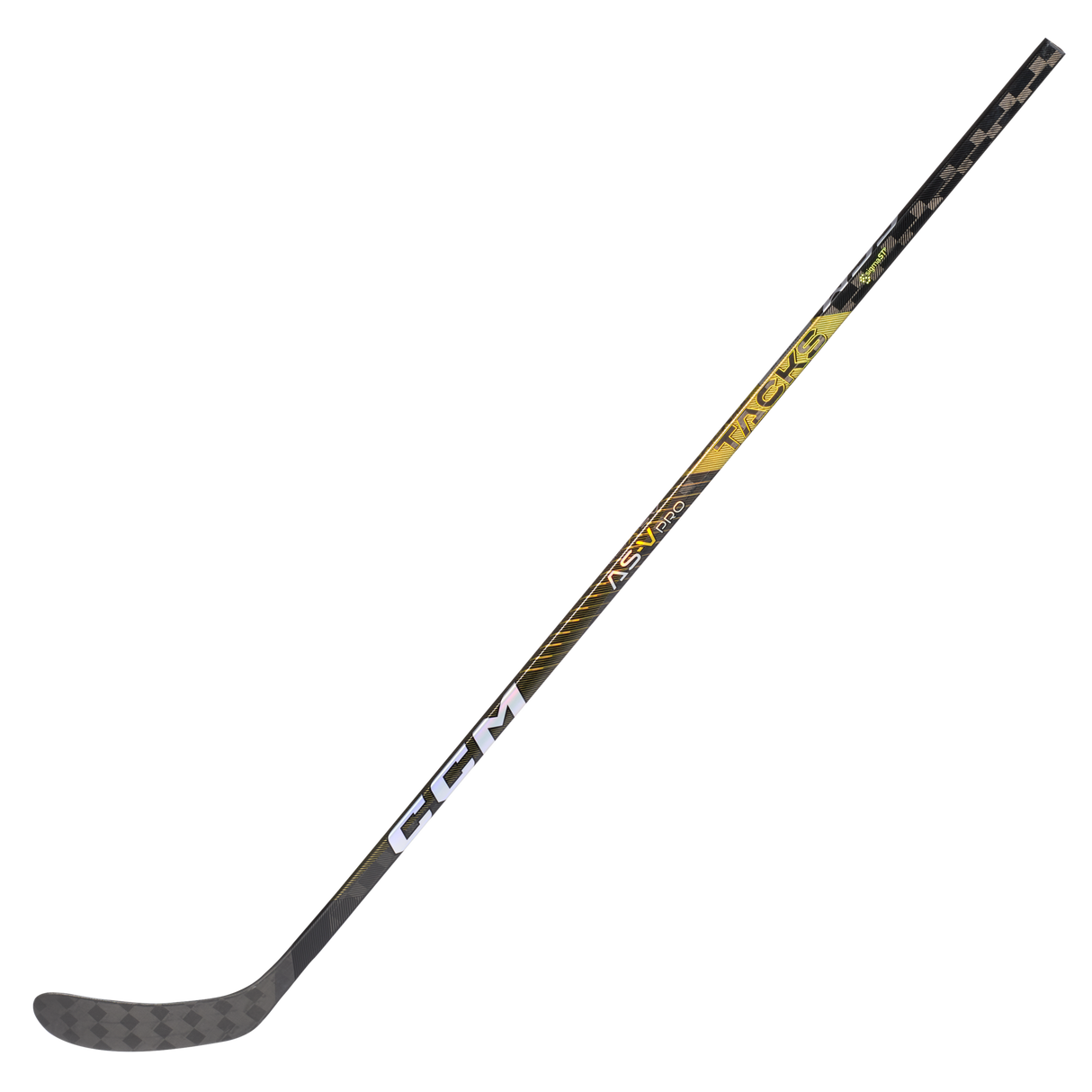 CCM Tacks AS-V Pro Hockey Stick featuring modern mid kickpoint and customizable namebar.