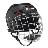 CCM Tacks 70 Helmet Combo for young hockey players, featuring tool-free adjustment and vented shell for comfort and protection.