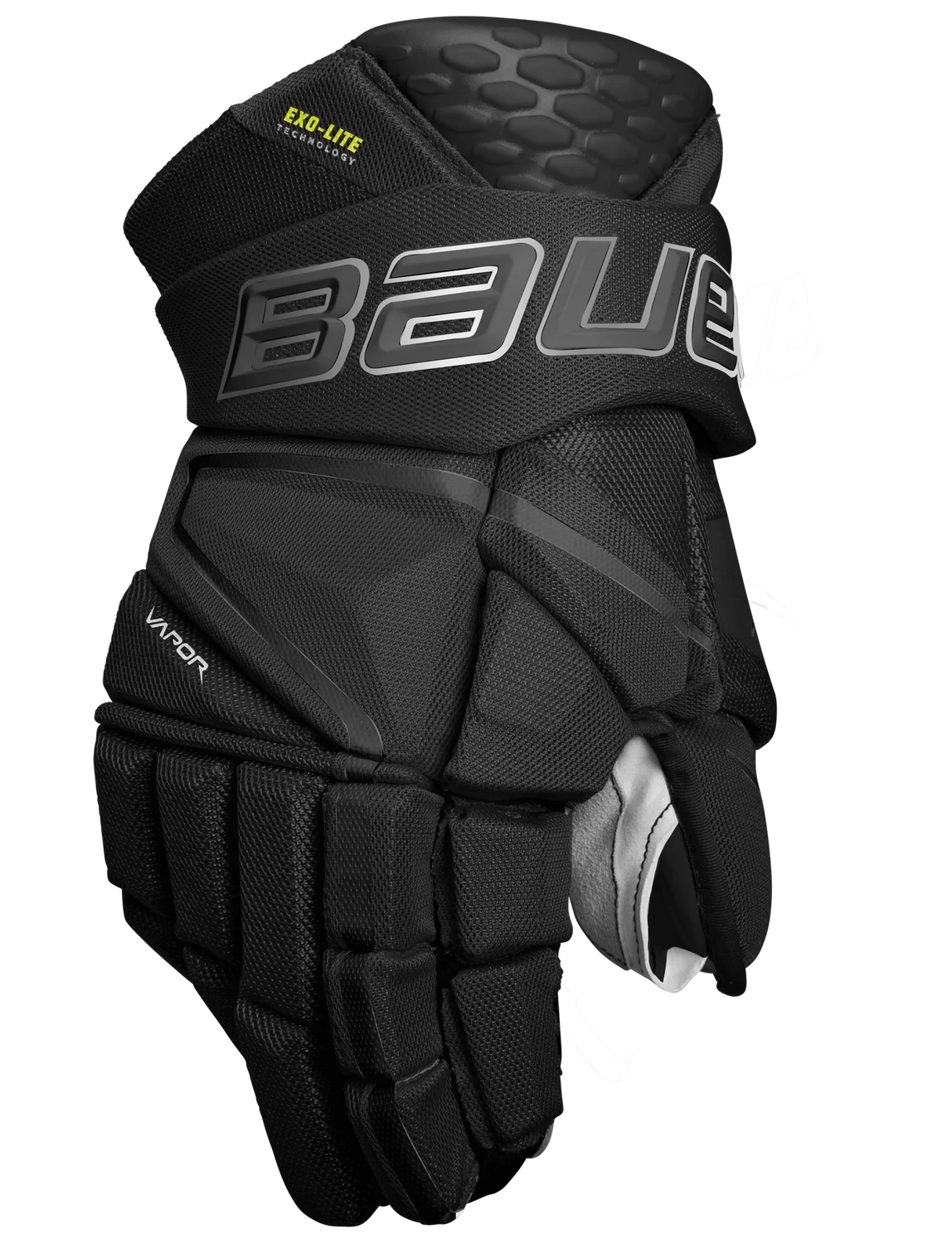 Bauer Vapor Hyperlite Hockey Gloves, lightweight protection, DC Tech foam, molded Shocklite plate, improved durability, DuraCONNEKT palm, NANOSENSE liner.