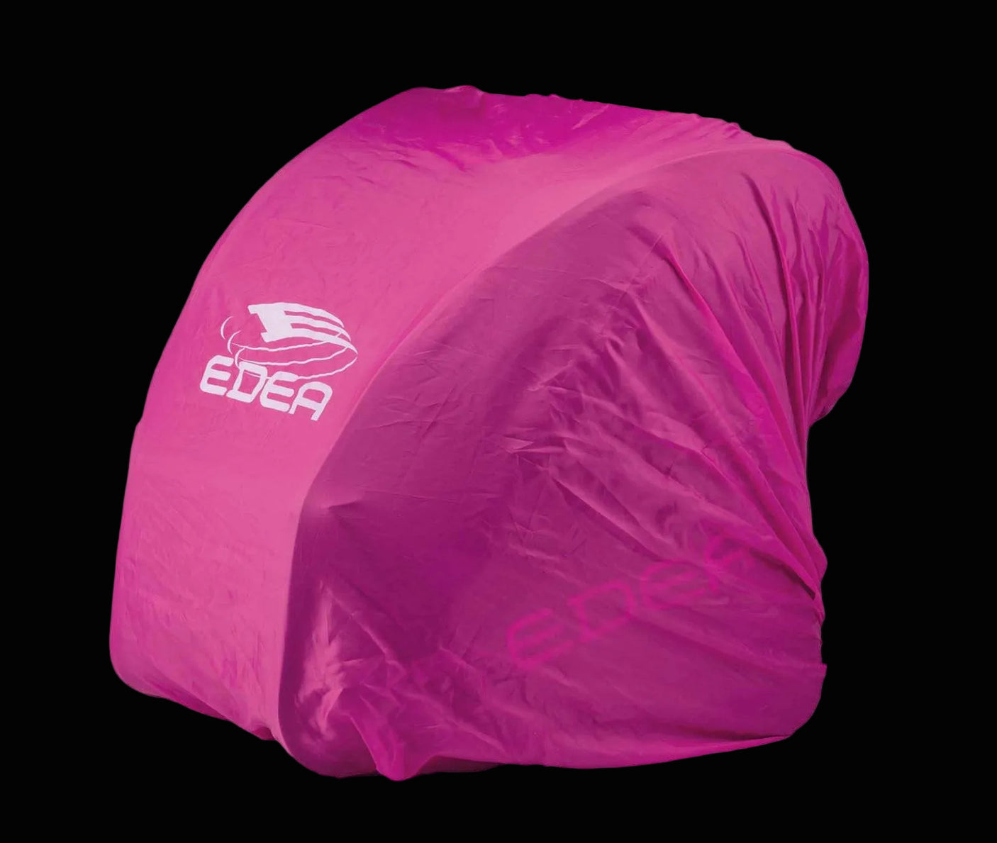 Edea Libra Skate Backpack with protective cover in vibrant pink, featuring an Edea logo.
