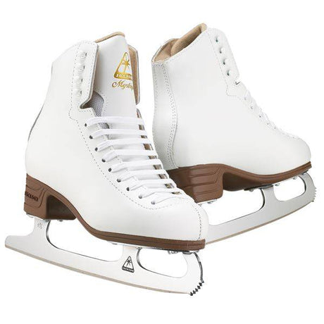 Jackson Mystique JS1490 Figure Skates with Ultima Mark II blade and stylized PVC outsole.