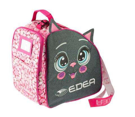 Edea Kitten Skate Bag with cute kitten design, durable polyester, and adjustable shoulder strap.