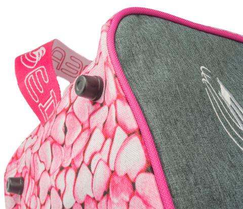 Pink Edea Kitten Skate Bag with durable polyester design and adjustable strap.