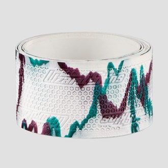 Hockey stick grip tape roll with colorful pattern, 0.5mm thickness, slip-resistant.