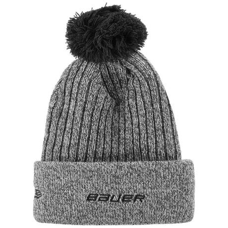 Bauer New Era Team Marl Pom Knit Hat with cuffed design and large pom.
