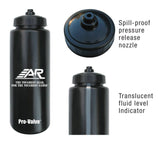 32 oz A&R Pro Valve Drink/Water Bottle with spill-proof nozzle and fluid level indicator.