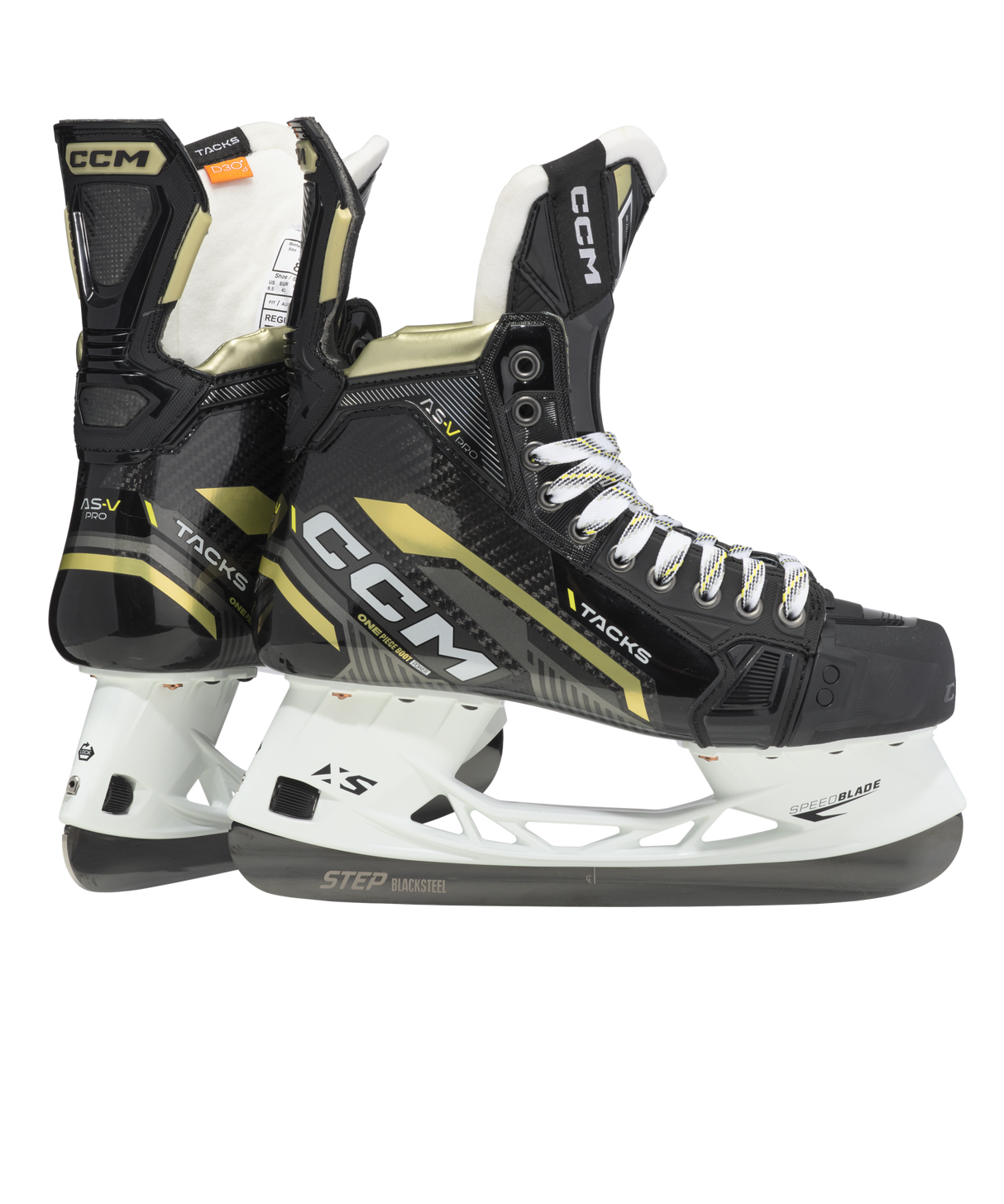 CCM Tacks AS-V Pro senior hockey skates with advanced composite materials and SpeedBlade XS holder.