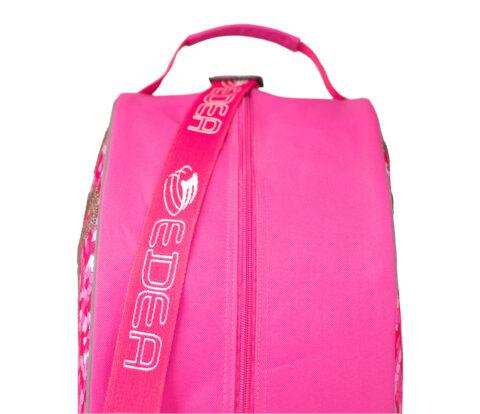 Edea Stella Skate Bag in pink with adjustable strap and padded handle.