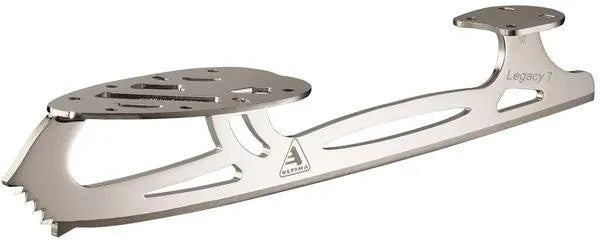 Jackson Ultima Legacy 7 Blades with 7' rocker and chrome finish, ideal for freestyle jumps and spins.