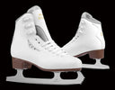 Graf Bolero Figure Ice Skates, white leather, sturdy blades, beginner figure skates. 