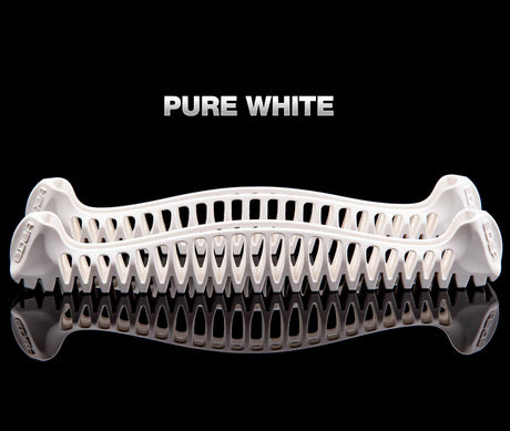 Edea E Guards in pure white, innovative skate guards with superior drainage and easy fit for freestyle and dance blades.