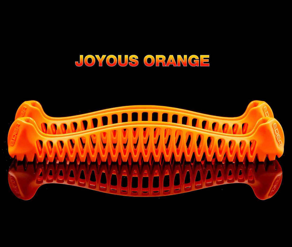 Edea E Guards in Joyous Orange, innovative off-ice skate guards with superior drainage and rubberized grip for freestyle and dance blades.