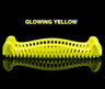 Edea E Guards glowing yellow ice skate guards on black background