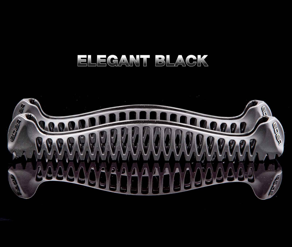 Elegant black Edea E-Guards for ice skates, providing superior drainage and protection.