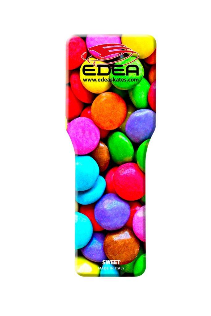 Edea Spinner with colorful candy pattern design on a smooth surface.