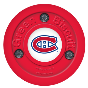 Green Biscuit NHL off-ice training hockey puck for stick handling and passing.