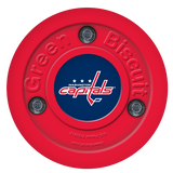 Green Biscuit NHL off-ice training hockey puck for stick handling and passing skills.