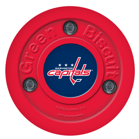 Green Biscuit NHL off-ice training hockey puck for stick handling and passing skills.