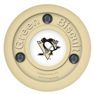 Green Biscuit NHL off-ice training hockey puck for stick handling and passing skills.