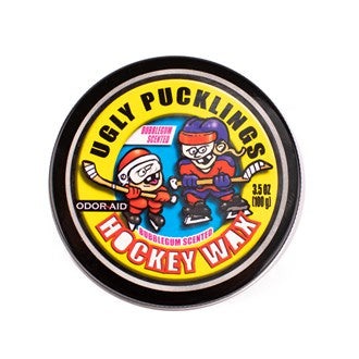 Ugly Stick wax hockey puckling tin with bubblegum scent.