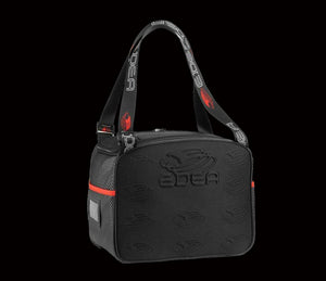 Edea Cube Skate Bag with embossed rigid polyester side panels, ventilated design, adjustable handles, and multiple pockets.